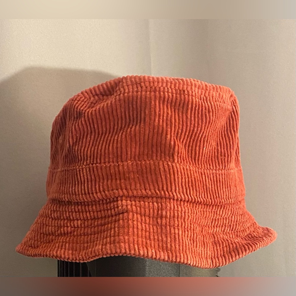 Burnt Orange Rust Colored Corduroy Bucket Hat